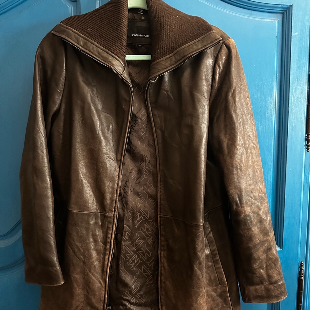 Jones New York Brown Leather Jacket